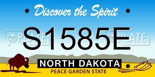 S1585E North Dakota License Plate