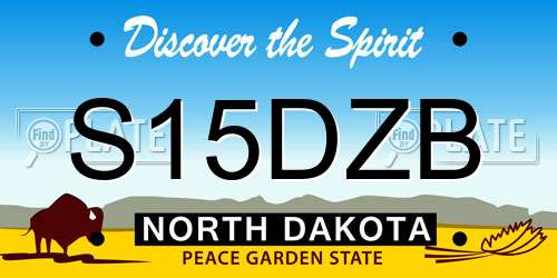 S15DZB North Dakota License Plate