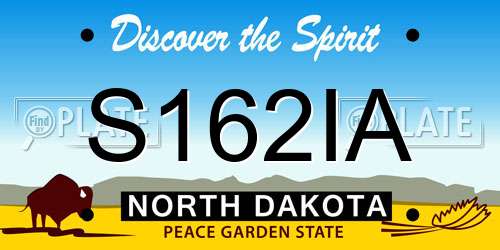 S162IA North Dakota License Plate