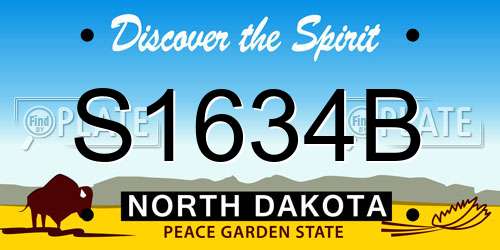 S1634B North Dakota License Plate
