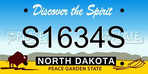 S1634S North Dakota License Plate