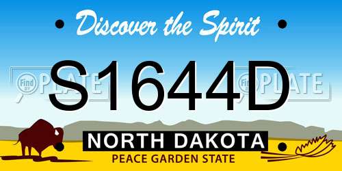 S1644D North Dakota License Plate