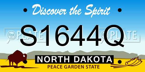 S1644Q North Dakota License Plate