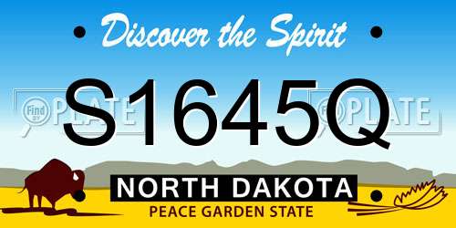 S1645Q North Dakota License Plate