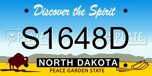 S1648D North Dakota License Plate