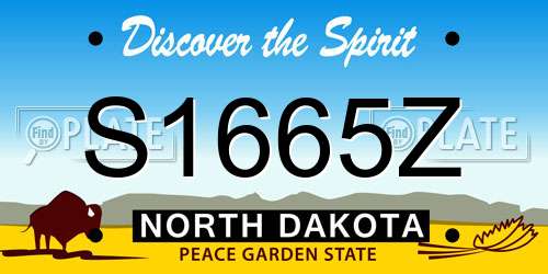 S1665Z North Dakota License Plate