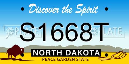 S1668T North Dakota License Plate