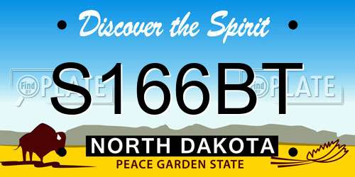 S166BT North Dakota License Plate