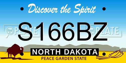 S166BZ North Dakota License Plate