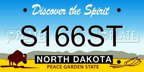 S166ST North Dakota License Plate