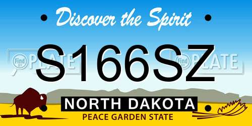 S166SZ North Dakota License Plate