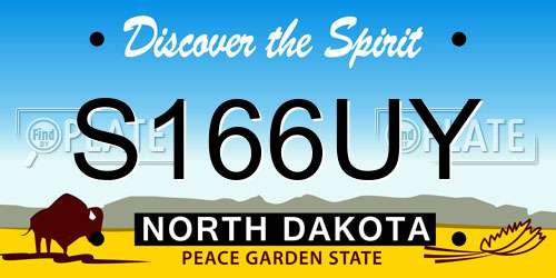 S166UY North Dakota License Plate