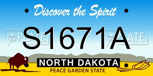 S1671A North Dakota License Plate