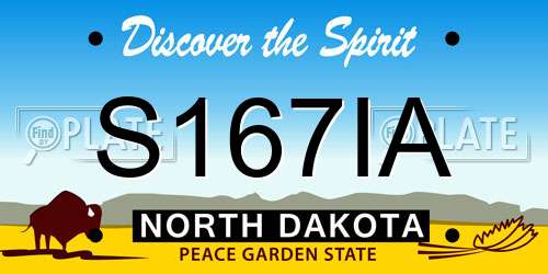 S167IA North Dakota License Plate