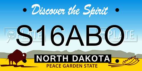 S16ABO North Dakota License Plate
