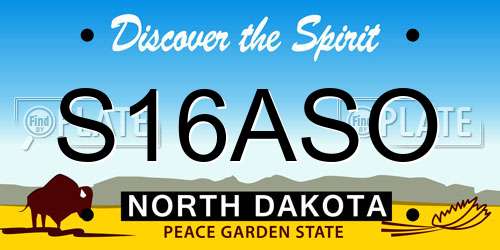 S16ASO North Dakota License Plate