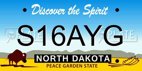 S16AYG North Dakota License Plate