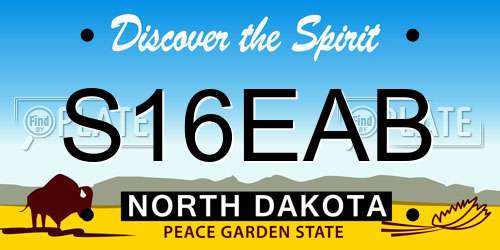 S16EAB North Dakota License Plate