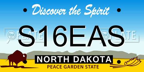 S16EAS North Dakota License Plate