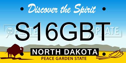 S16GBT North Dakota License Plate