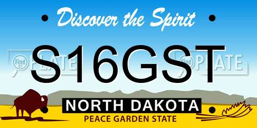 S16GST North Dakota License Plate