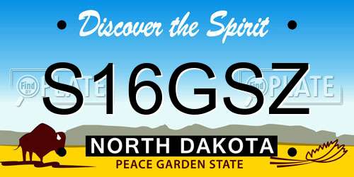 S16GSZ North Dakota License Plate