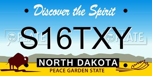 S16TXY North Dakota License Plate