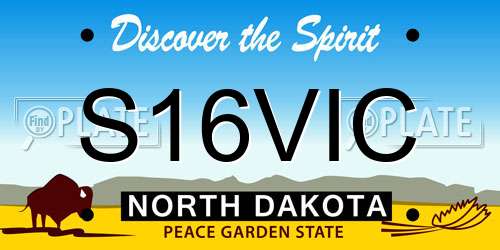 S16VIC North Dakota License Plate