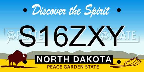 S16ZXY North Dakota License Plate