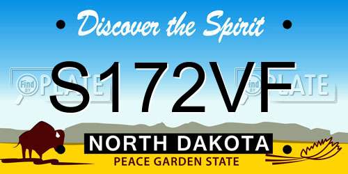 S172VF North Dakota License Plate