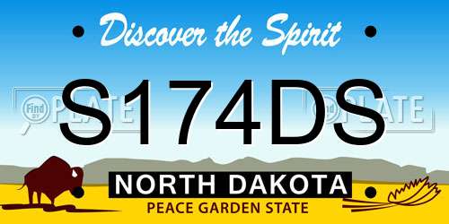 S174DS North Dakota License Plate