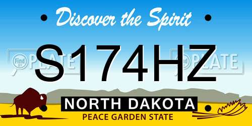 S174HZ North Dakota License Plate