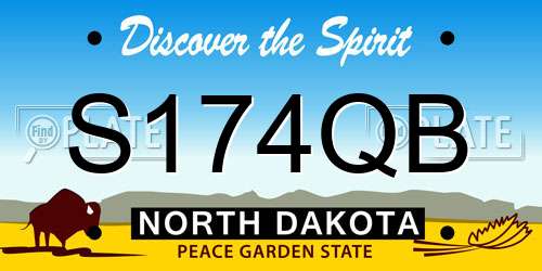 S174QB North Dakota License Plate