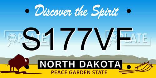 S177VF North Dakota License Plate
