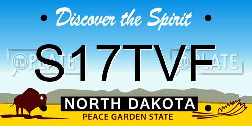 S17TVF North Dakota License Plate