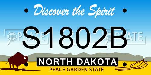S1802B North Dakota License Plate