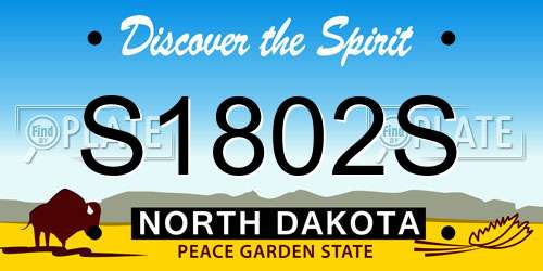 S1802S North Dakota License Plate