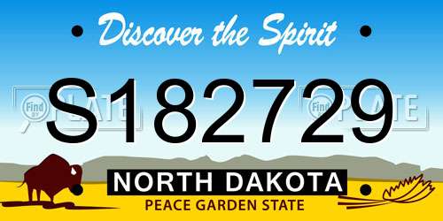S182729 North Dakota License Plate