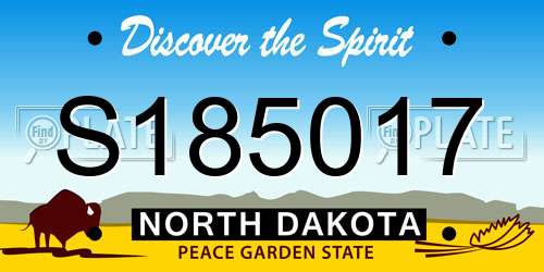 S185017 North Dakota License Plate