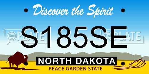S185SE North Dakota License Plate