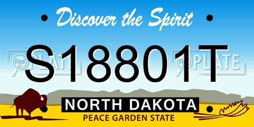 S18801T North Dakota License Plate