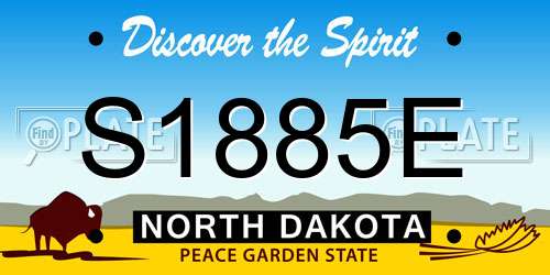 S1885E North Dakota License Plate