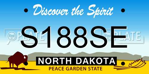 S188SE North Dakota License Plate