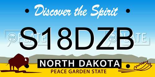 S18DZB North Dakota License Plate