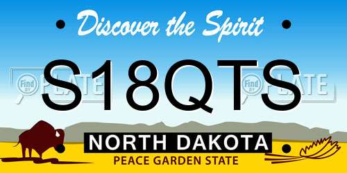S18QTS North Dakota License Plate