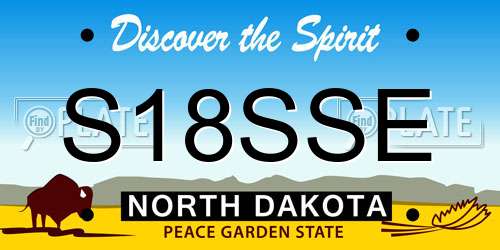 S18SSE North Dakota License Plate