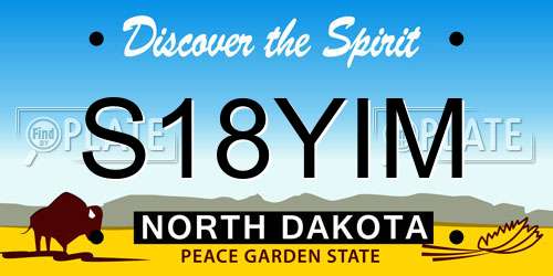 S18YIM North Dakota License Plate