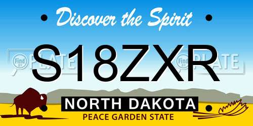 S18ZXR North Dakota License Plate