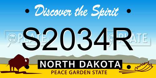 S2034R North Dakota License Plate