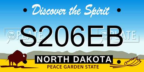 S206EB North Dakota License Plate